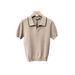 Men's Clothing Summer High End Style Breathable Men's Contrast Color Lapel Knitted Polo Shirt Casual Versatile Short Sleeved Men's T Shirt_viptrois.com