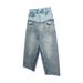 Men's Clothing Double Stitching Design Jeans For Men And Women Loose Versatile Couples Same Style Straight Trousers_viptrois.com
