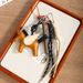Playful Mini Horse Bag Charm – Stylish PU Leather Keychain With Tassels (Brown, Boho Chic Accessory)_viptrois.com