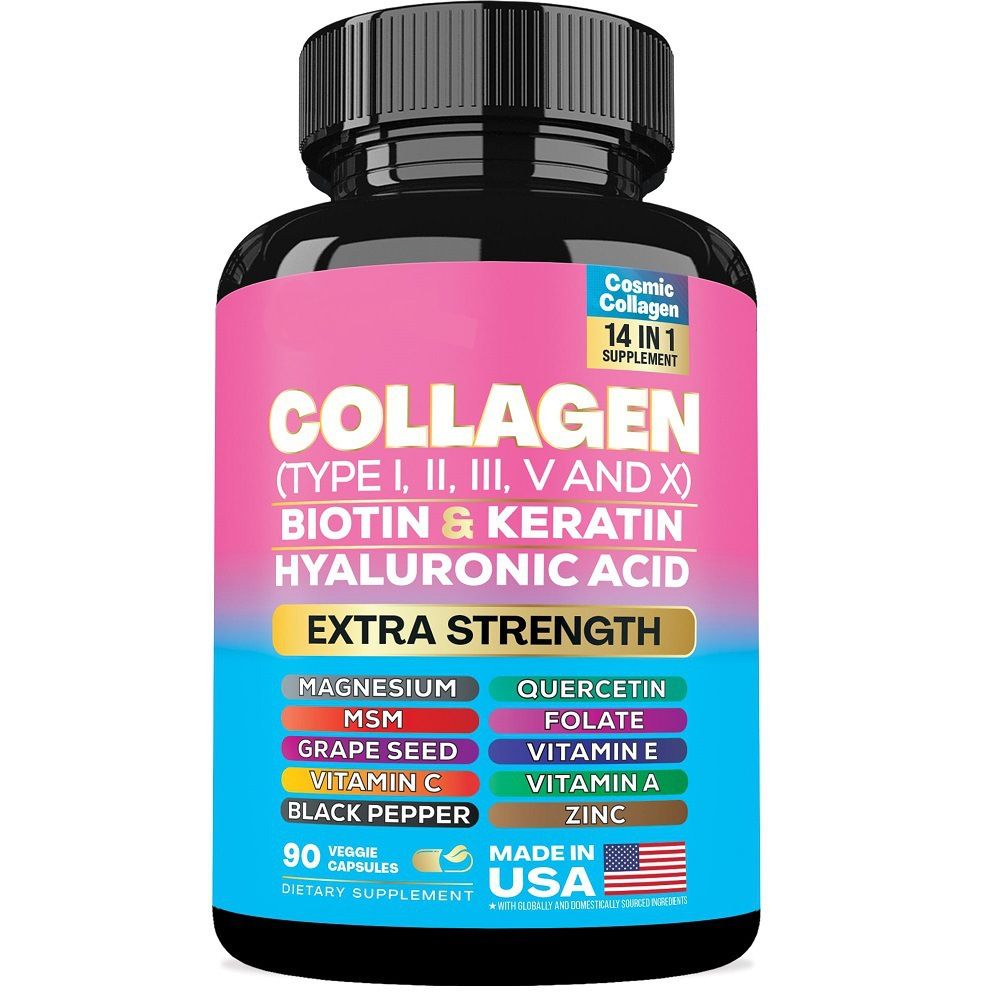 Collagen Pills Biotin Keratin Saw Palmetto Hyaluronic Acid - Hair Skin And Nail Vitamin And DHT Blocker Containing Vitamin E Folate Pumpkin Seeds MSM_viptrois.com