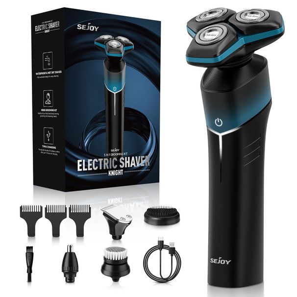 5 In 1 Cordless Electric Shaver Mens Beard Razor Dry & Wet Rechargeable Trimmer_viptrois.com