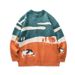 Cow Color Blocked Sweater Men's Autumn And Winter Round Neck Knitted Sweater Sweater Sweater Jacket_viptrois.com