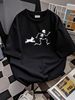 Skeleton Running Halloween Costume Funny Dog Skull T-Shirt Summer Casual Breathable Women Designer Clothes Unisex Streetwear Graphic Soft Stylish Print Round Neck Short Sleeve Female Top For Everyday Wear Fashion Comfortable Versatile Stretched_viptrois.com