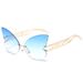 Butterfly Sunglasses For Women - Metal Frameless Hollow Thick Legs (UV Protection, Special Shaped Large Frame)_viptrois.com