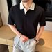 Summer Men's Short Sleeve Polo Shirt 7A Antibacterial Seagull Collar Drop Shoulder Turn down Business Casual Loose T-Shirt_viptrois.com