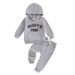 Mother & Kids Children's Clothing For Infants And Young Boys, Casual Suit, Letter Printed Long Sleeved Top Fake Drawstring Trousers, Two Piece Set_viptrois.com