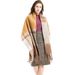 Unisex Coarse fringe coarse braid circle sand check scarf thickened double sided splicing scarf shawl_viptrois.com