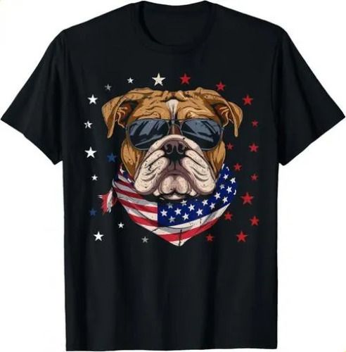 T-shirtpatriotic American Bulldog Usa Flag 2026 Dog 4th Of July T_viptrois.com