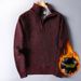 Fashion Fleece Thickened Autumn And Winter New Men's Sweater Zipper Sweater Pullover Loose Knitted Sweater Jacket_viptrois.com