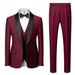 Men's Clothing Wedding Suits Spring And Autumn Hot Men's Wedding Suit Three Piece Graduation Host Formal Green Collar_viptrois.com