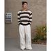 Monochrome Man- Autumn Winter New Long Sleeve Knitwear Men's Retro Striped Contrast Color POLO Shirt Turn-Down Collar Business Trendy_viptrois.com