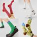 New Autumn And Winter Unisex Textured Dot Crew Socks – Soft Cotton With Cozy Terry Lining – Stylish Color Blocking – Perfect For Casual & Home Wear_viptrois.com