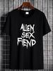 alien Sex Fiend Logo T Shirt Homme Fashion Versatile Stretched Stylish Casual Designer Clothes Breathable Streetwear Top For Everyday Wear Summer_viptrois.com