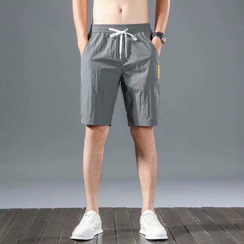 Men's Clothing Summer Thin Casual Shorts Trend Ins Loose Large Size Ice Silk Shorts Straight Sports Beach Pants_viptrois.com