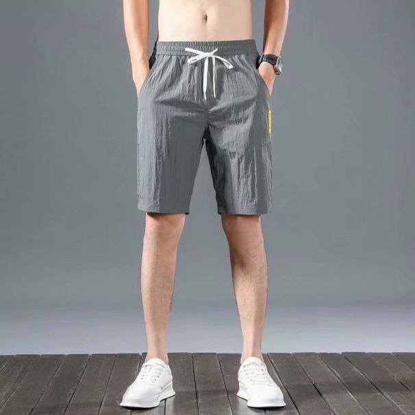 Men's Clothing Summer Thin Casual Shorts Trend Ins Loose Large Size Ice Silk Shorts Straight Sports Beach Pants_viptrois.com