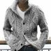 Men's Solid Color Knit Cardigan Sweater - Slim Fit Long Sleeve Pullover For Winter & Fall (Gray, Black, Red, Blue, Beige, Khaki)_viptrois.com