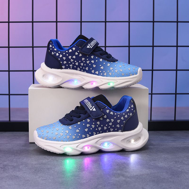 2025 Spring And Autumn Children's Luminous Shoes Boys And Girls Baby Running Flashing LED Single Shoes Light Up Mesh Sports Shoes Trendy_viptrois.com