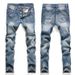 Loom Loom Cross-Border New Style Foreign Trade Fashion Trendy Distressed Retro Straight Slim Fit Button Men's European And_viptrois.com