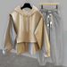 Men's Clothing two piece half zip hooded sweatshirt suit for men spring and autumn casual handsome jacket and trousers complete set_viptrois.com