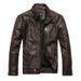 Men’s Genuine Leather Jacket – Classic Biker Style (Brown, Black, Earthy Yellow, M-5XL)_viptrois.com