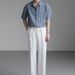 Men's Clothing Men's Short Sleeved Summer Solid Color Light Mature Style Men's Clothing Sense Drape Five Point Sleeve Shirt Jacket_viptrois.com