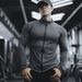 Men's Clothing Spring And Autumn Muscle Sports Leisure Running Fitness Exercise Elastic Quick Drying Zipper Solid Color Long Sleeved T Shirt_viptrois.com