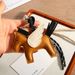 Playful Mini Horse Bag Charm – Stylish PU Leather Keychain With Tassels (Brown, Boho Chic Accessory)_viptrois.com