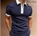 Men's Slim Fit Polo Shirt Short Sleeve Printed Zipper Pullover Top_viptrois.com