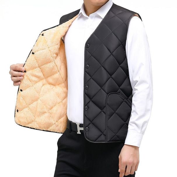 Loom New Fleece-Lined Down Cotton Men, Lightweight Large Size, Suitable Middle-Aged Elderly, Warm Outerwear For Autumn And_viptrois.com