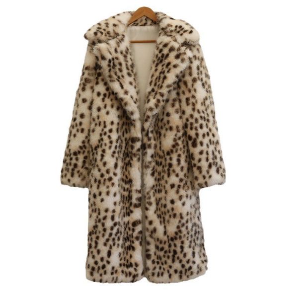 Men's Clothing Men's Personalized Fashion Fur Coat New Style Lynx Leopard Print Fox Fur Long Coat Casual Winter Warm Windbreaker_viptrois.com