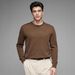 Men's Classic Crewneck Wool Blend Sweater – Premium Thick Knit For Winter (M-XXXL, Coffee/Black/Heather Grey/Cream)_viptrois.com