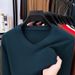 V-neck Men's Knitted Sweater Medium Green Pullover Versatile Bottoming Shirt Men's Clothing_viptrois.com