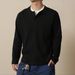 High-Quality Design Sense Henry Two-Piece Long Sleeve T-Shirt Men's Autumn Base Shirt Casual Versatile Top Simple_viptrois.com