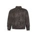Men's Clothing retro leopard zipper jacket wild Maillard brown lapel loose heavy jacket_viptrois.com