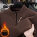 Pure Pure 2025 Autumn Winter New For Middle-aged Dads, Pullover Zipper Collar, Versatile Fleece-lined Men's Sweatshirt_viptrois.com