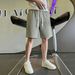 Men's Houndstooth Shorts Casual Loose Sports Five Point Mid Length Trendy Summer Thin Pants_viptrois.com
