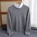 Pure 2024 Autumn Winter New Wool Men Round Neck Basic Sweater Business Casual Loose Cashmere Knitwear Dropshipping_viptrois.com