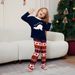 Christmas tree Bear alphabet stripes Christmas family dress printed home wear pajamas_viptrois.com