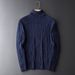 Men's Knitted Pullover Sweater - Soft Comfortable Winter Knitwear, Korean Style Trendy Casual Wear, Solid Color Long Sleeve Top_viptrois.com