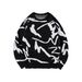 Men's Oversized Hip-Hop Sweater – Warm Winter Pullover With Loose Fit (Light Gray/Black, Sizes S-XXL, Soft & Trendy Long Sleeve Knitwear)_viptrois.com