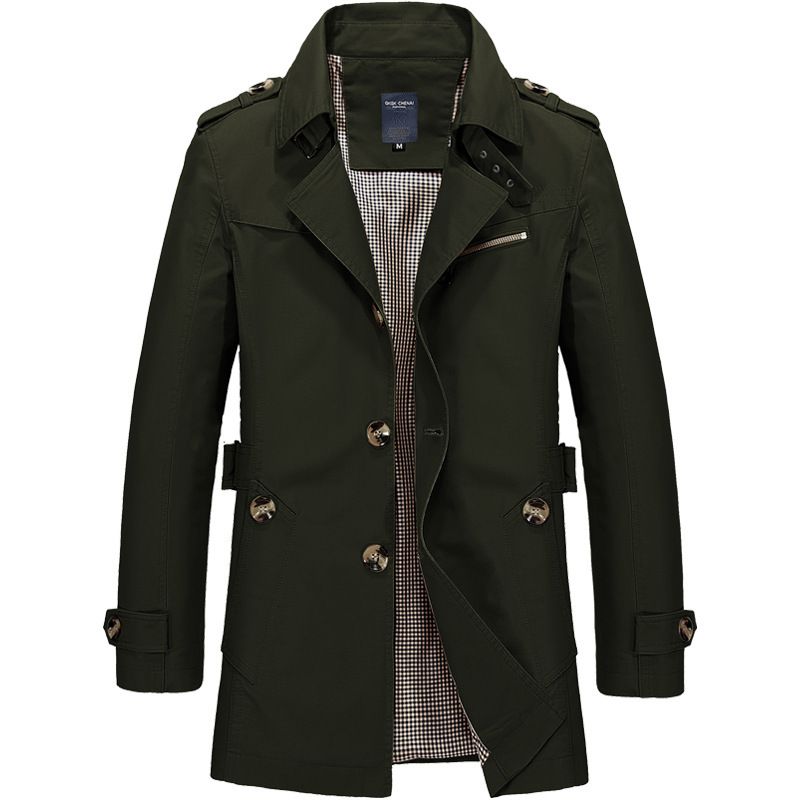 Casual Work Coat Pure Cotton Windbreaker 2025 Spring Autumn New Men's Jacket_viptrois.com
