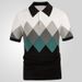 Men's Summer New Short Sleeved Diamond Patterned Jacquard Sweater Business Polo Shirt Men's 2025_viptrois.com