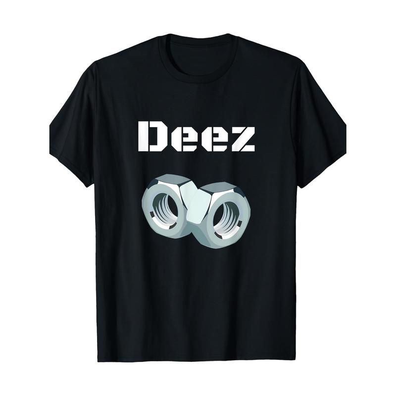 Ootd 100% Algodón Divertida "Deez Nuts" Gráfica, Camiseta Casual Cuello Redondo De Manga Corta Para Hombre Con Diseño_viptrois.com