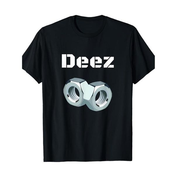 Ootd 100% Algodón Divertida "Deez Nuts" Gráfica, Camiseta Casual Cuello Redondo De Manga Corta Para Hombre Con Diseño_viptrois.com