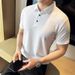 Men's Short Sleeved Polo Shirt Summer Style High Quality Ice Silk Seamless Thin Elastic Turn down Collar Top_viptrois.com