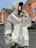 Pure Unique Design Sense Niche Distinctive Knitted Men's Autumn Color-Block Hooded Sweater Jacket Top_viptrois.com