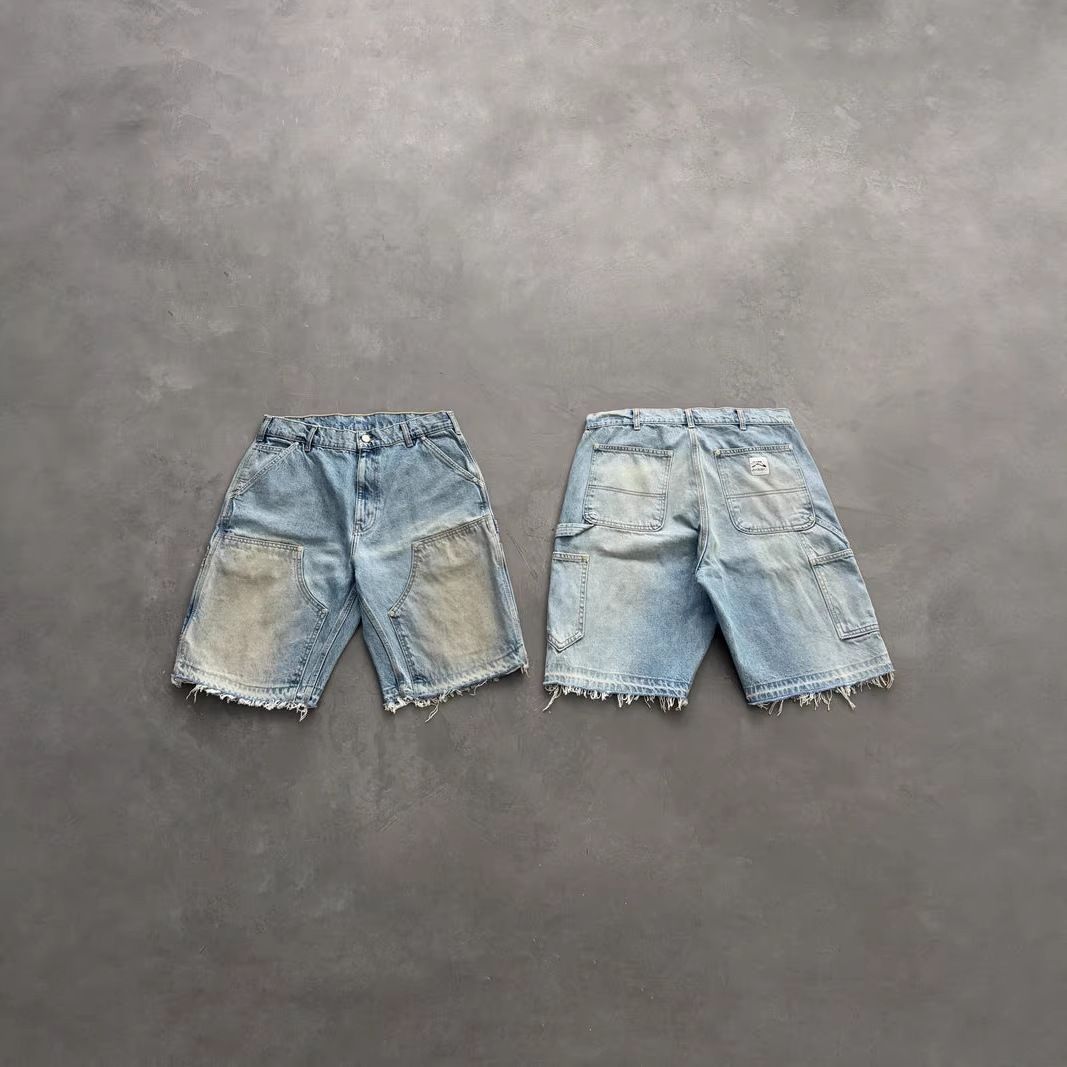 Men's Clothing Men's Washed Distressed Workwear Denim Shorts Summer Casual Streetwear Trendy Brand Style For Formal & Casual_viptrois.com