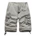 Summer New Cargo Shorts European Size Loose Fit Pure Cotton Seven-Quarter Pants Multi-Pocket Mid-Length Men's Wear_viptrois.com