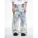 Retro 3D Printed Keychain Jeans Men's Baggy Wide-Leg Denim Pants with Digital Kangaroo Print Distressed Detailing_viptrois.com