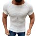 Men's Clothing Men's White Round Neck Slim Fit T Shirt Short Sleeve Tops Summer New Men's Pullover Solid Color Casual Sweater_viptrois.com